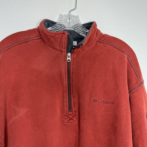 Columbia Maroon Quarter Zip‎ Sweatshirt Men’s Size XL - Picture 10 of 11